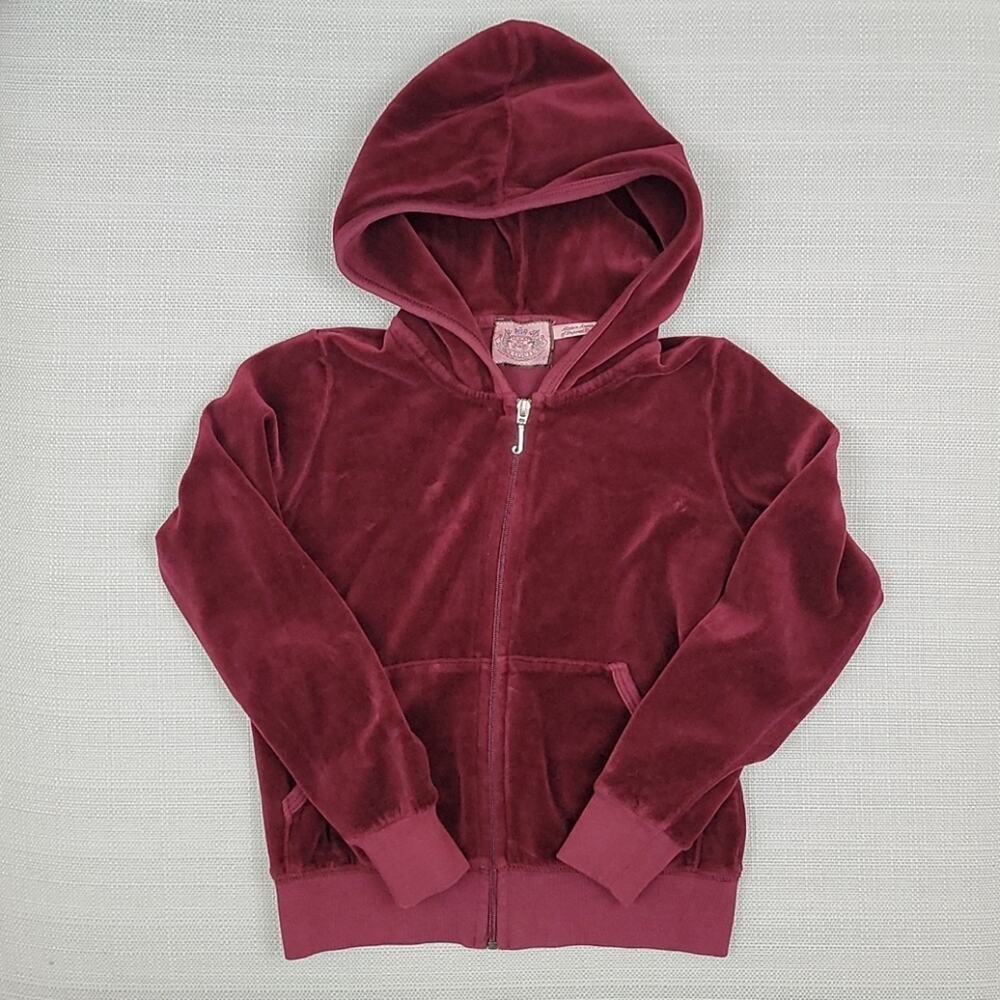 Juicy Couture maroon velour zip-up‎ hoodie 7